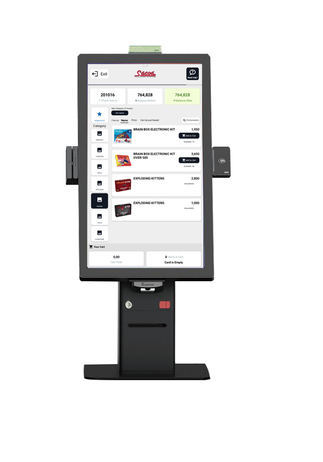 Sacoa Redemption Kiosk Desk